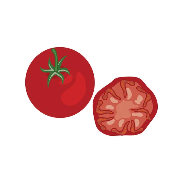 Isolées Sur Blanc Sont Des Tomates Fraîches Mûres — Image vectorielle