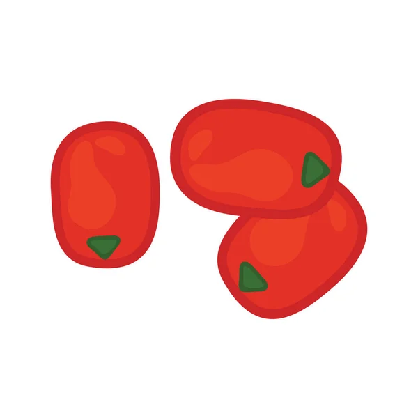 Tomat Dalam Bentuk Cherry Pada Latar Belakang Putih Gambar Vektor - Stok Vektor