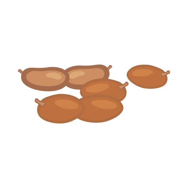 Diseño Plano Vectorial Una Fruta Sapodilla Sobre Fondo Blanco — Vector de stock