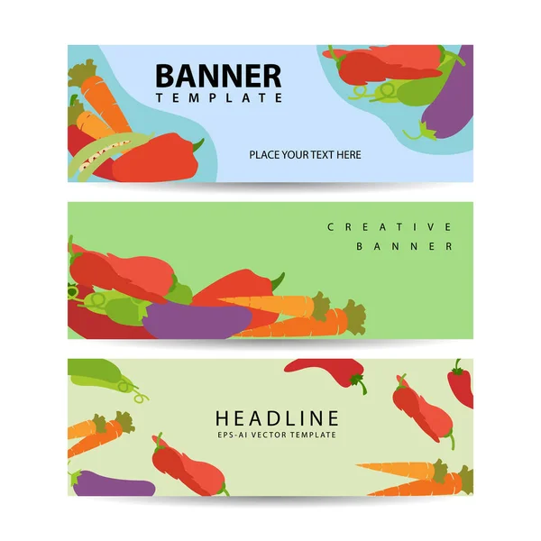 Рекламный Баннер Свежими Овощами Иллюстрация Здоровой Пищи Набросок Графики Ручной — стоковый вектор