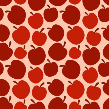 Vektör görüntüsü. Elmalar pürüzsüz. Kusursuz desen desen tasarımı.