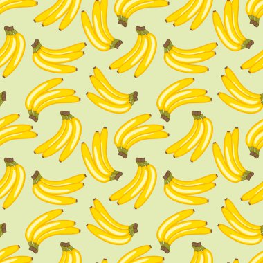 Sarı muzların kusursuz vektör deseni. Sarı meyve. Kusursuz desen desen tasarımı.
