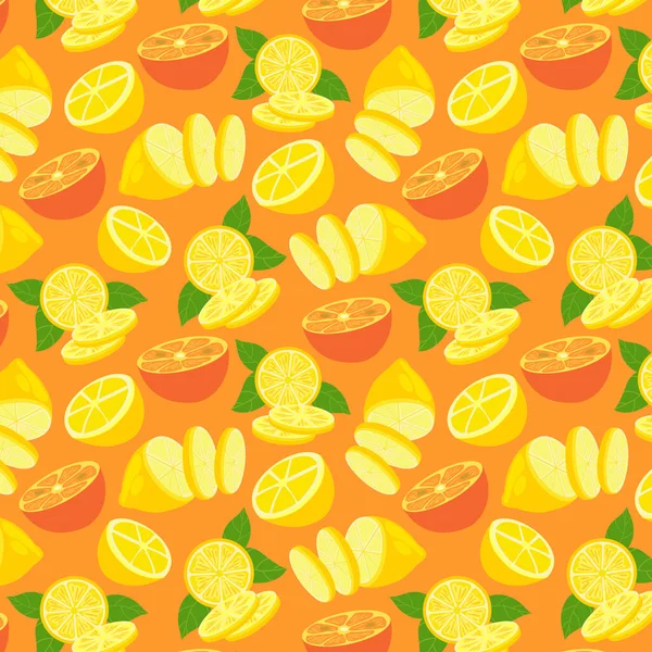 Patrón Simple Sin Costuras Con Elemento Forma Fruta Naranja Diseño — Vector de stock