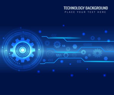 cogwheel style abstract lines and connected dots background Digital and Big Data Connectivity Technology