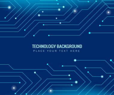 technology board connecting lines and dots on a blue background with spaces for text