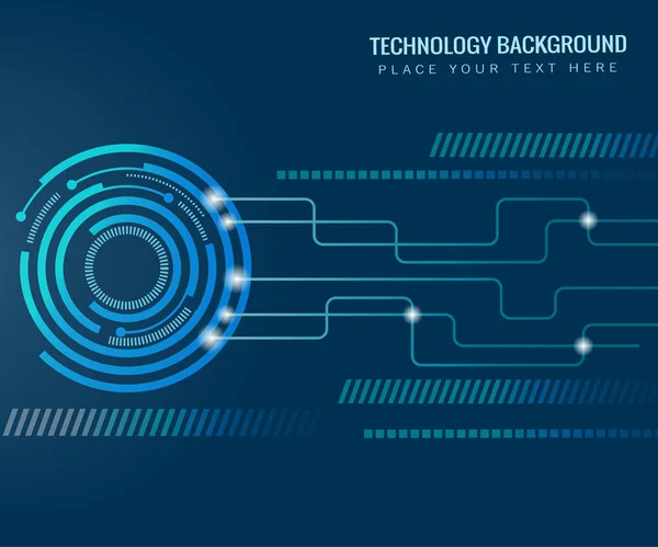 Technology Background Circles Circuit Boarding Connecting Lines — Wektor stockowy