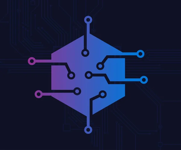Hexagon Technology Logo Διάνυσμα Εικονίδιο Δημιουργική Και Επαγγελματική Σύγχρονη — Διανυσματικό Αρχείο