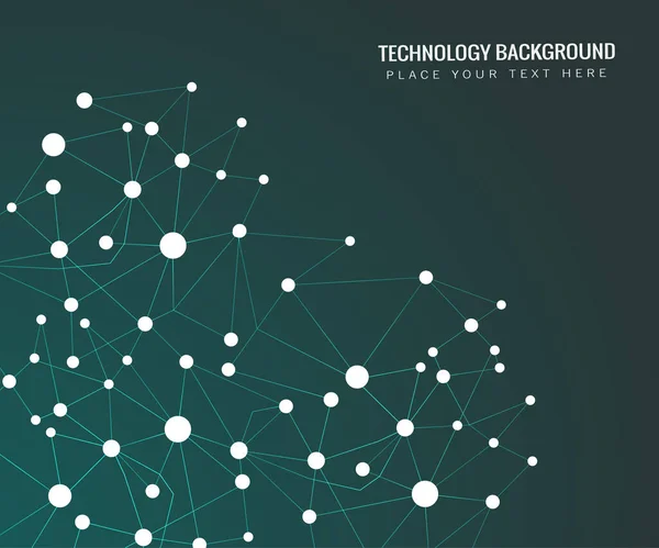 Abstrakcyjne Linie Kropki Łączą Tło Połączenie Technologii Danych Cyfrowych Koncepcja — Wektor stockowy