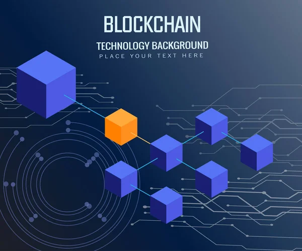 Blockchain Design Concept Cryptocurrency Technology Connecting Circuit Ilustración de stock