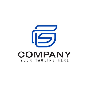 GS Logo Monogram Icon Vector Template with line style