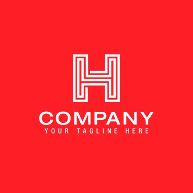 Letter H concept logo sign with modern labyrinth look