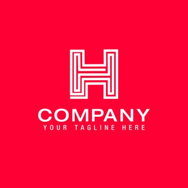 Vector graphic elegant and creative line alphabet Letter H symbol