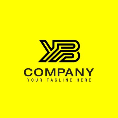 YB logo design YB initial letter design with YB Logo