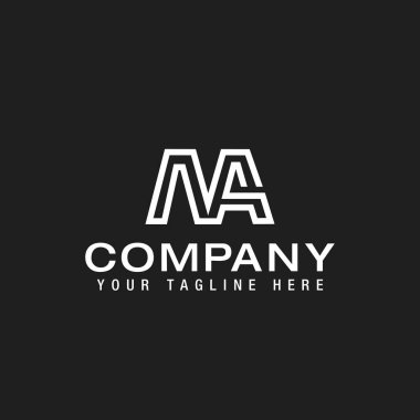 letters ma simple geometric Logo Line Design Template Vector