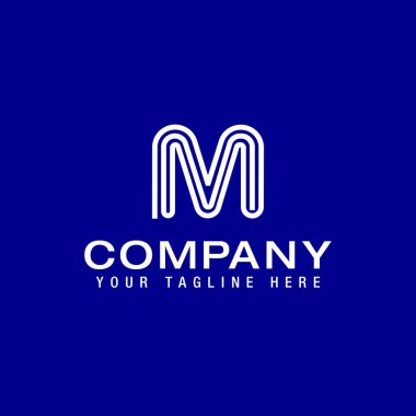 Abstract colorful letter M logo icon design template Universal minimalistic alphabet