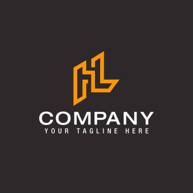 HL LH Alphabet Letters Logo Line Design Template Vector