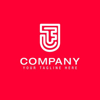Initial Letter Logo Fj Logo Line Design Template Vector