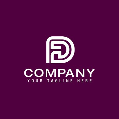 D letter line style brand Logo Line Design Template Vector