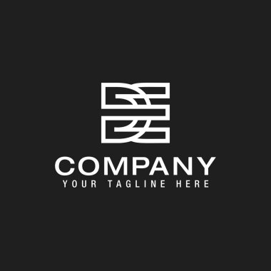 DE initial letter logo line design template vector