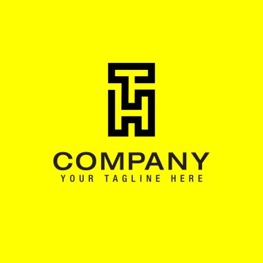 TH monogram logo with abstract line design template