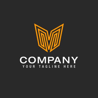 initial letter m Logo Line Design Template Vector
