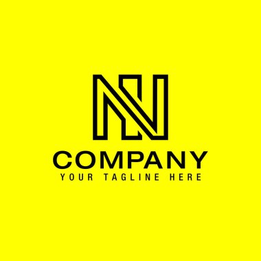 initial Letter N logo icon design template elements