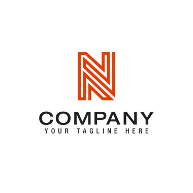 N logo design geometry line symbol flat logo design