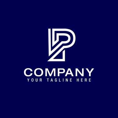 initial letter p Logo Line Design Template Vector