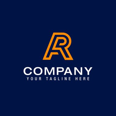 AR or RA logo monogram concept Logo Line Design Template Vector
