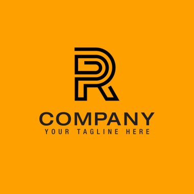 Alphabet monogram PR R Logo Line Design Template Vector