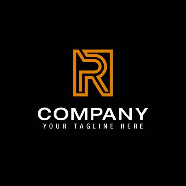creative Letter R Luxury logo initial inside the box design template