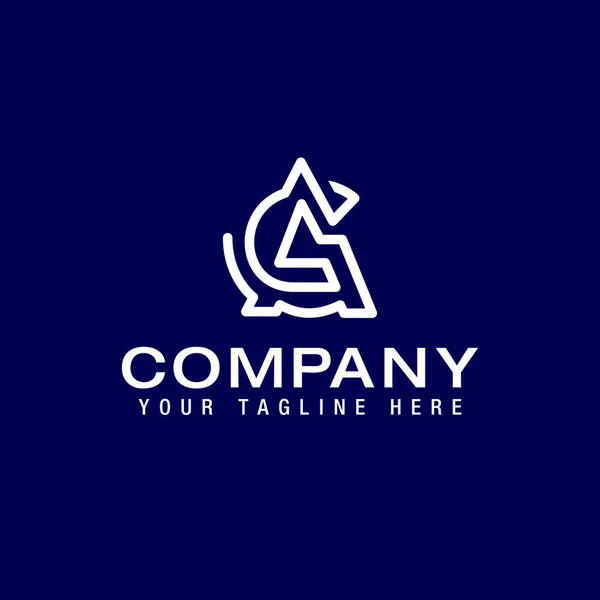 Monogram Logo Initial Letter Design Logo Line Design Template Vector — Wektor stockowy