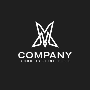 MV or VM initial based minimal Logo Line Design Template Vector