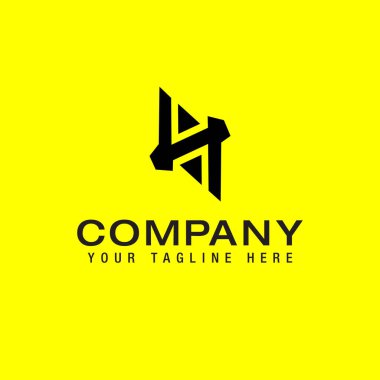 Logo H with arrows Linear logo of the letter h and arrow for companies and brands design vector
