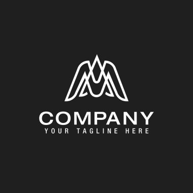 m a ma am initial logo line design vector graphic idea creative