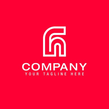 FH, HF alphabet letters monogram Logo Line Design Template Vector