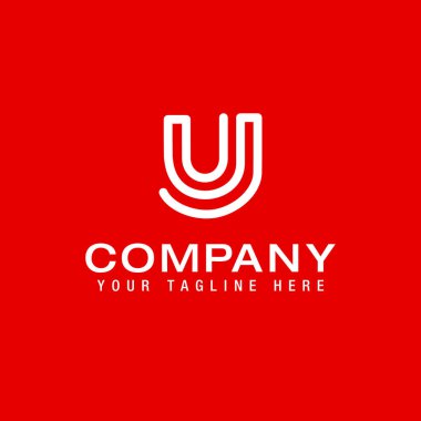 initial letter UJ or Y logo line design template vector