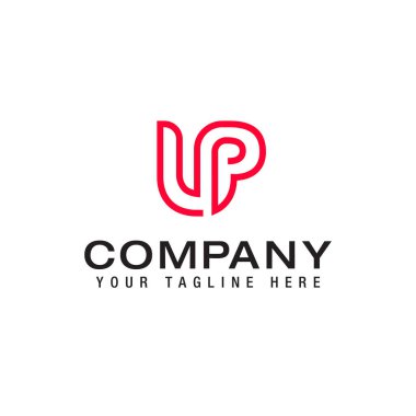 UP PU P Abstract initial monogram letter alphabet logo design template