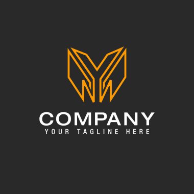 Initials alphabet letters MY or YM monogram Logo Line Design Template Vector