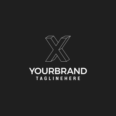initial architecture letter X Logo Line Design Template Vector