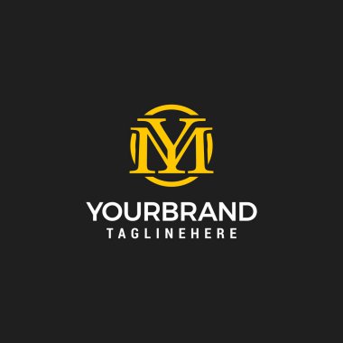 initial letter logo YM MY Y inside M rounded uppercase logo luxury and elegant company