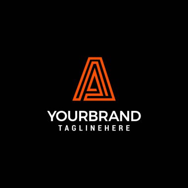initial monoline AA letter Logo Line Design Template Vector