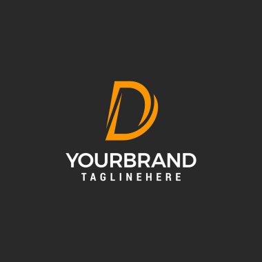 D letter style brand Logo Line Design Template Vector