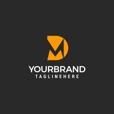 soyut harf md negatif uzay basit geometrik logo vektörü