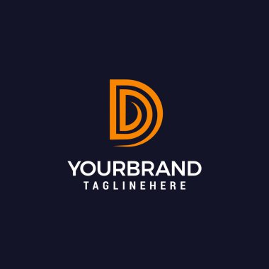 Letter DD spiral geometric symbol simple Logo Line Design Template Vector