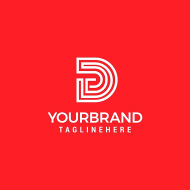 Logo Design Initial Letter D Modern Logo Line Design Template Vector