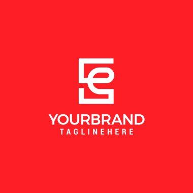 Alphabet letters Initials Monogram EE Logo Line Design Template Vector