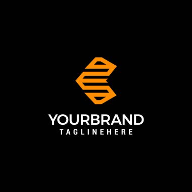 Letter E capital Logo Line Design Template Vector