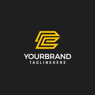 Alphabet letters Initials Monogram EC CE E and C Logo Line Design Template Vector