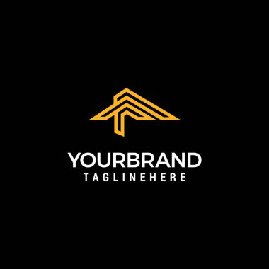 Ev emlak logosu ikon tasarımı için F